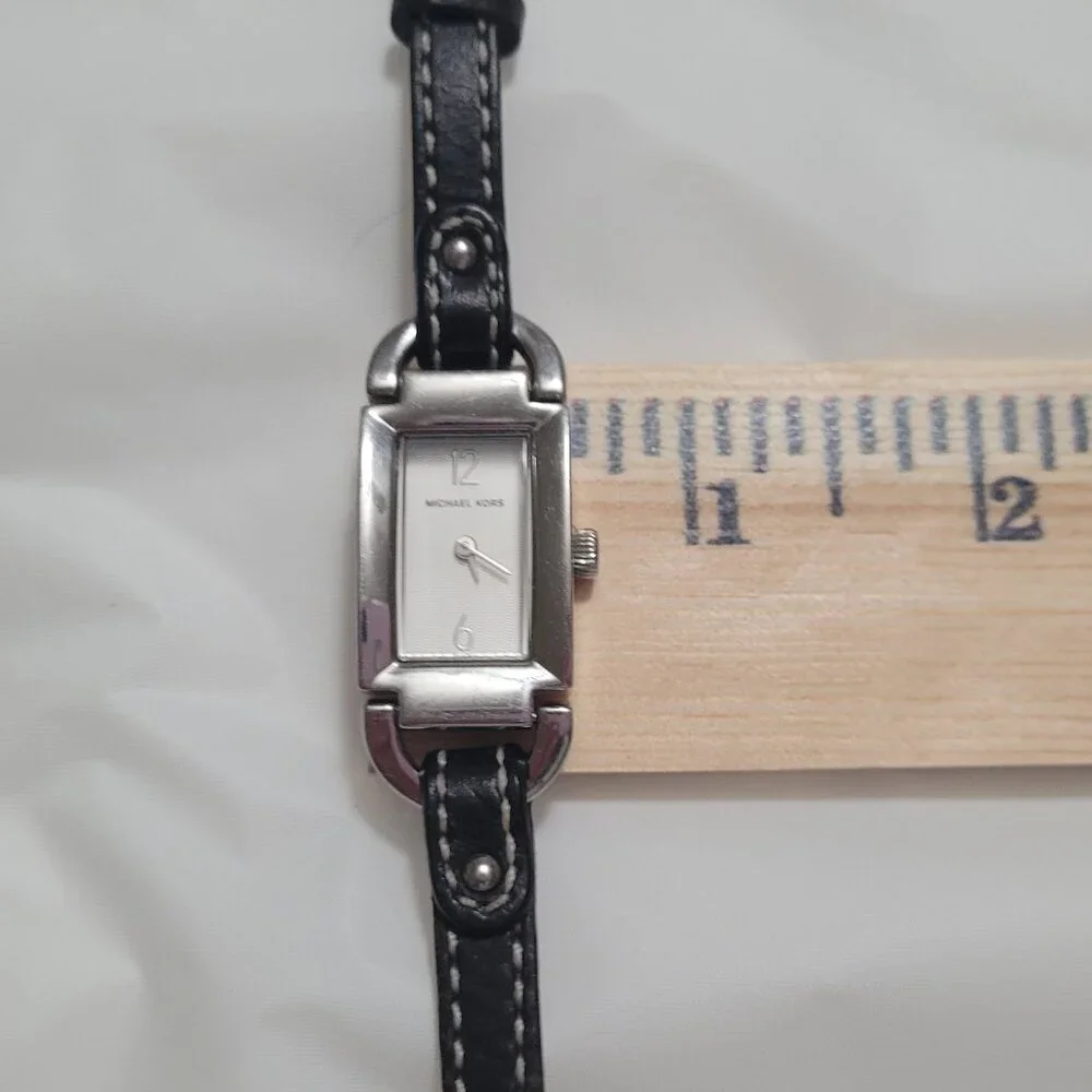Silver Watch Michael Kors Black Band Ladies Vintage